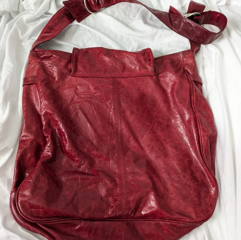 LATICO Red Leather Bag Tote School Handbag Satchel‎ Purse Woven Front Boho